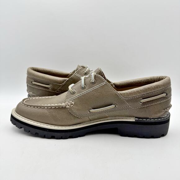 Sperry Mens a/O Lug 3-Eye Boat Shoes US 9 M EU 42 Taupe Leather Waterproof NWOB - Picture 7 of 12